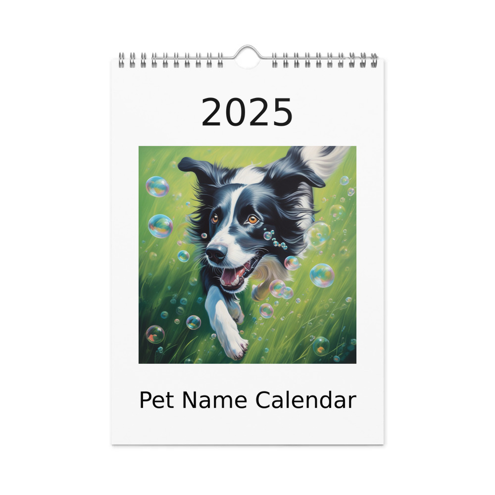 PugMug Custom Border Collie Wall Calendar (2026)