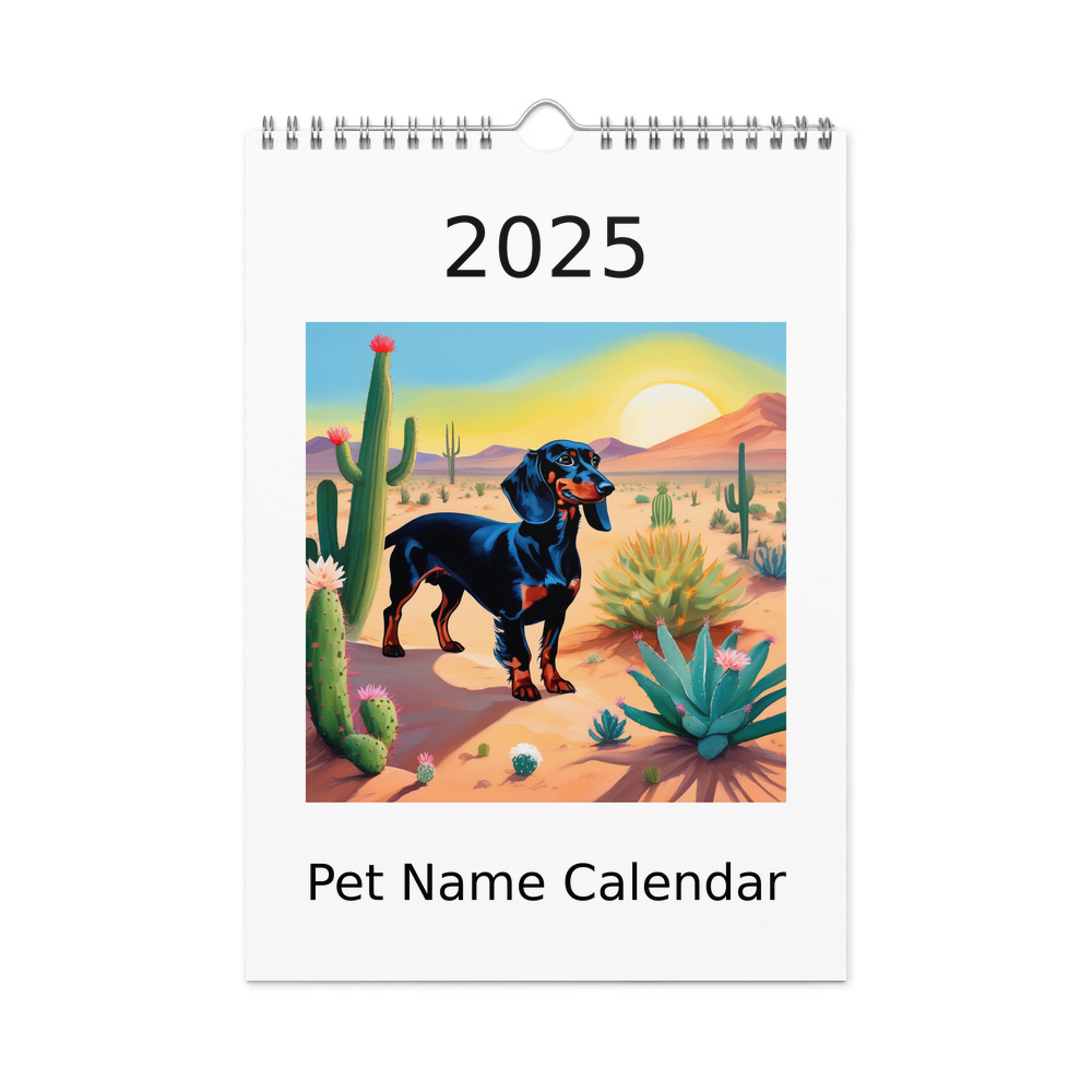 PugMug Custom Black Dachshund Wall Calendar (2026)