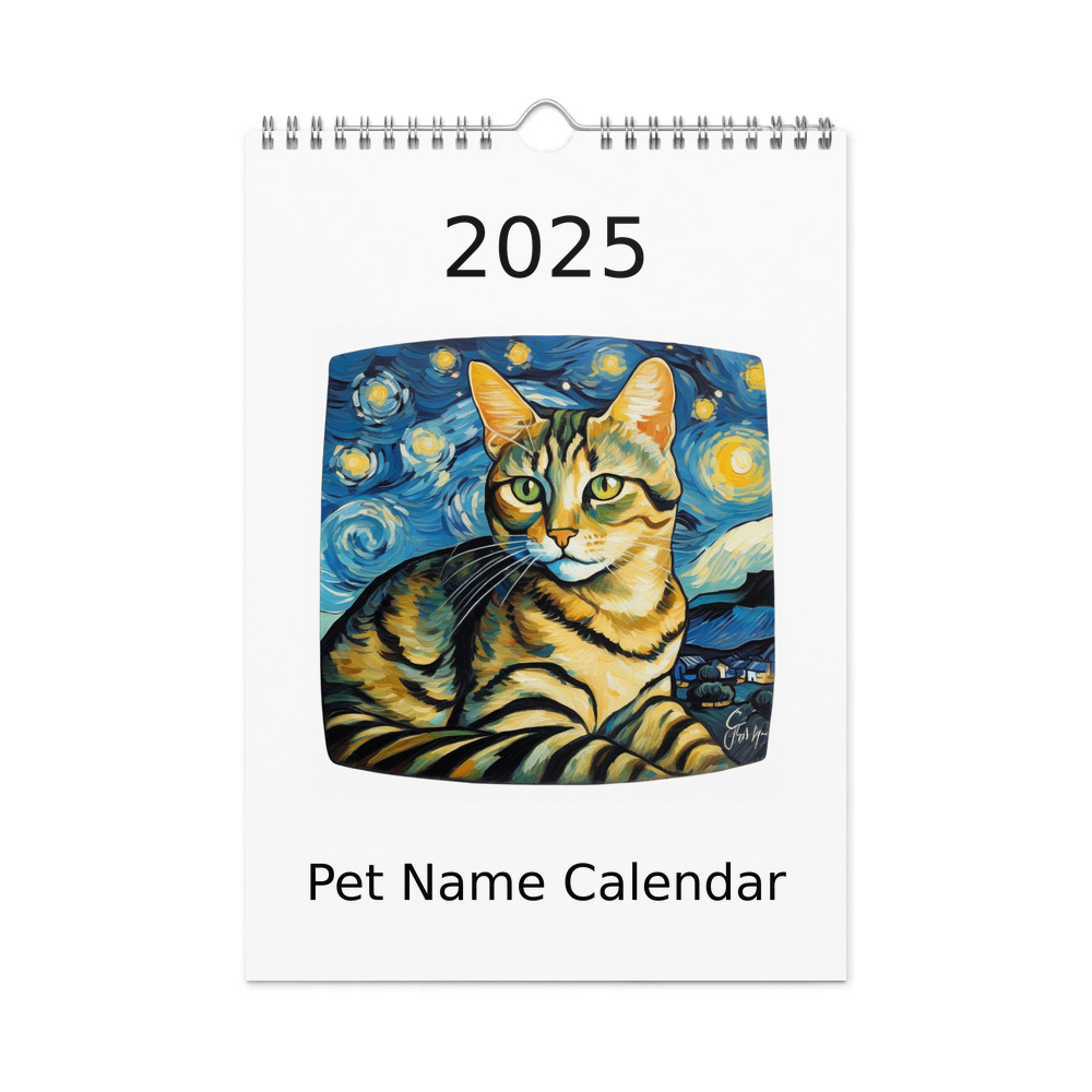 PugMug Custom Tabby Companion Cat Wall Calendar (2026)