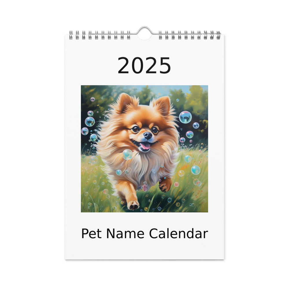 PugMug Custom Tan Pomeranian Wall Calendar (2026)
