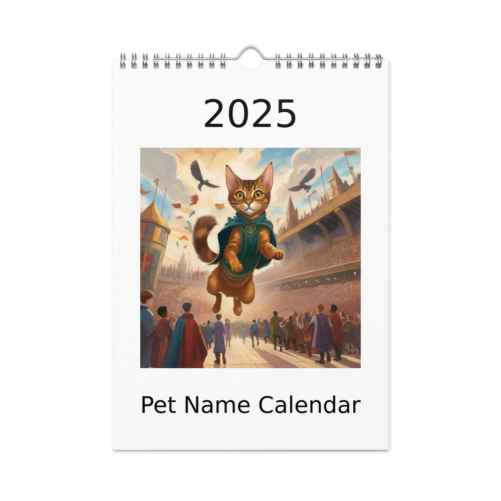 PugMug Custom Tabby Abyssinian Cat Wall Calendar (2026)