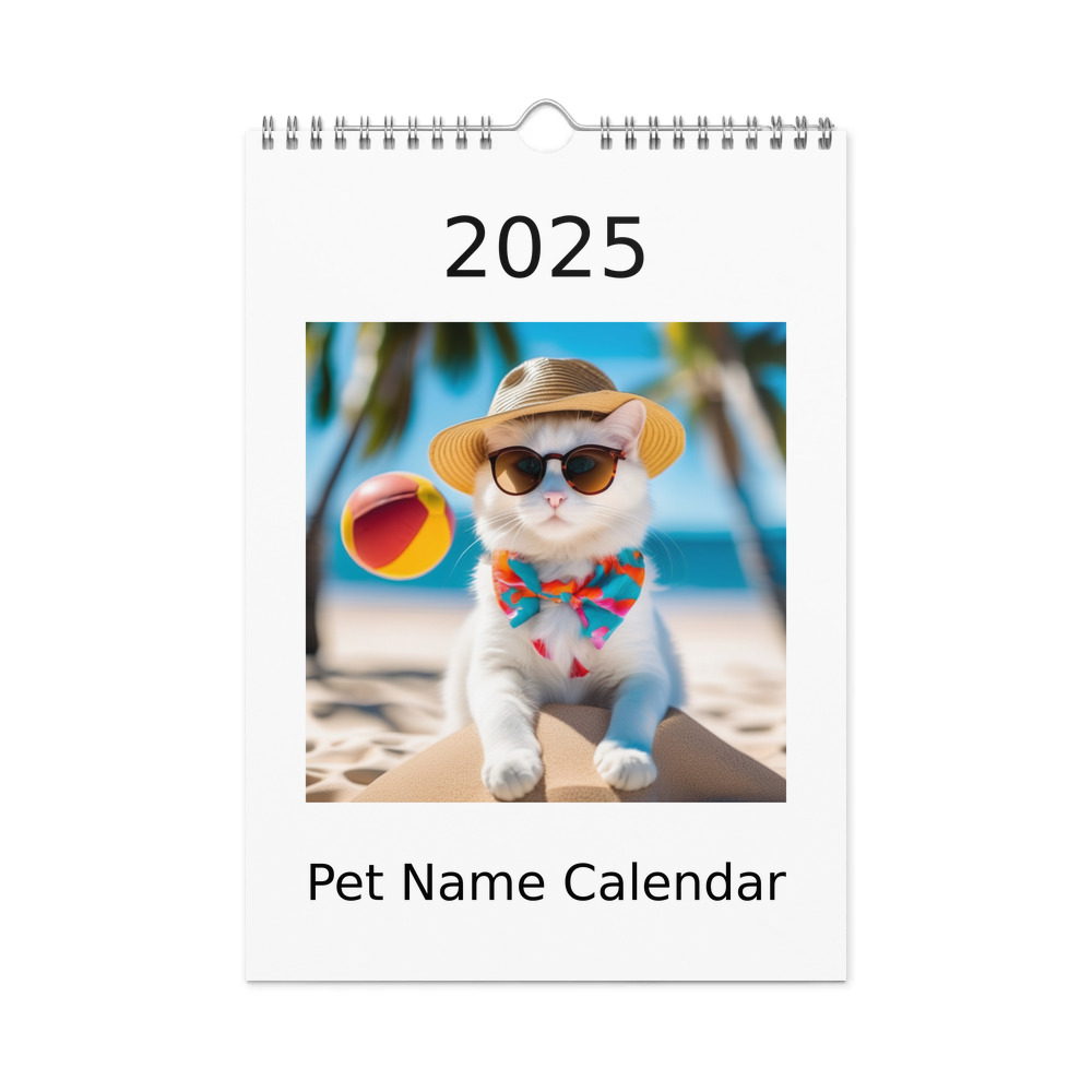 PugMug Custom White Companion Cat Wall Calendar (2026)