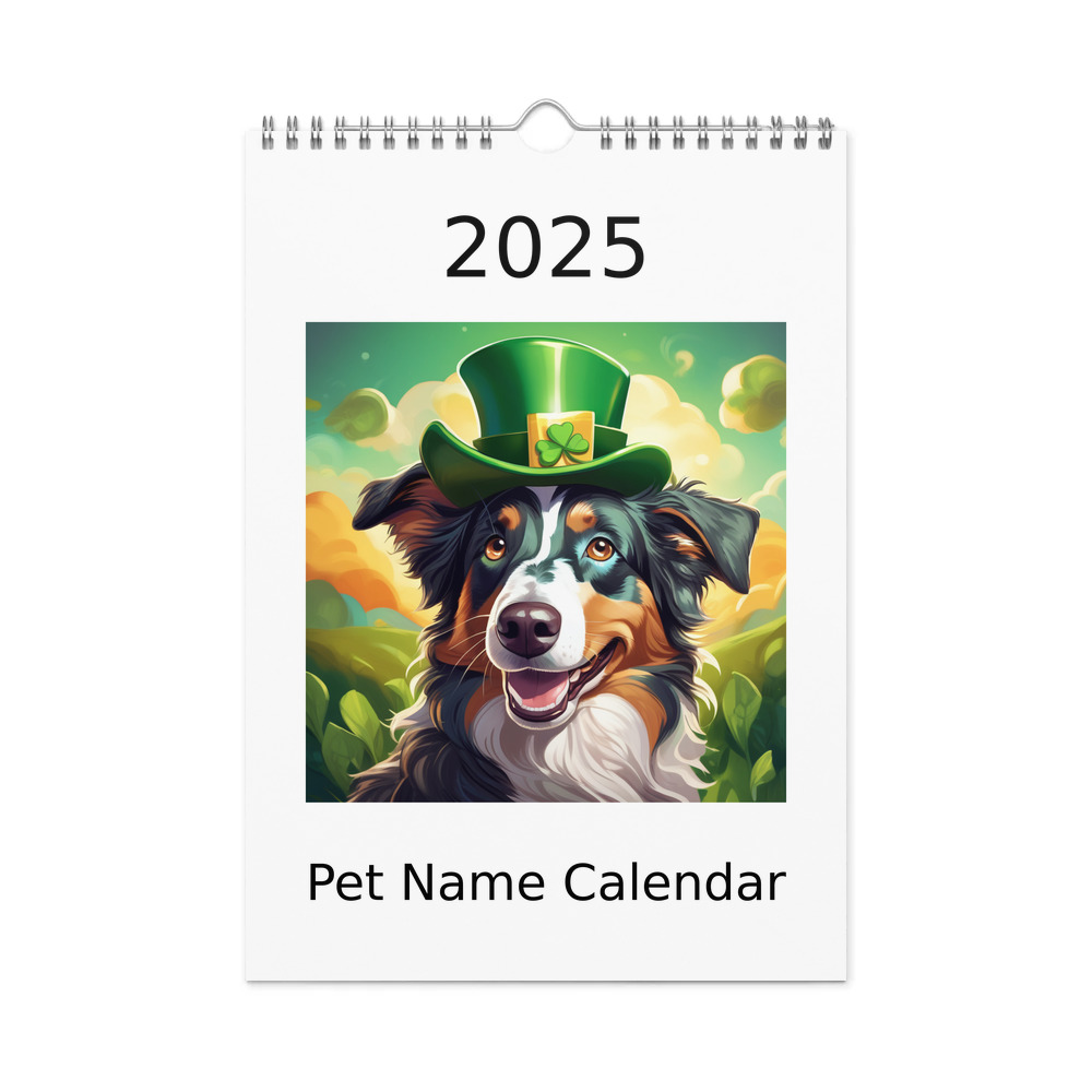 PugMug Custom Australian Shepherd Dog Wall Calendar (2026)