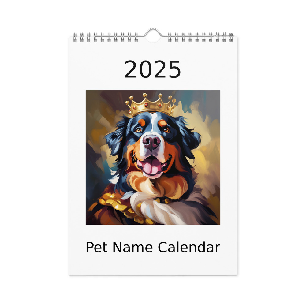 PugMug Custom Bernese Mountain Dog Wall Calendar (2026)