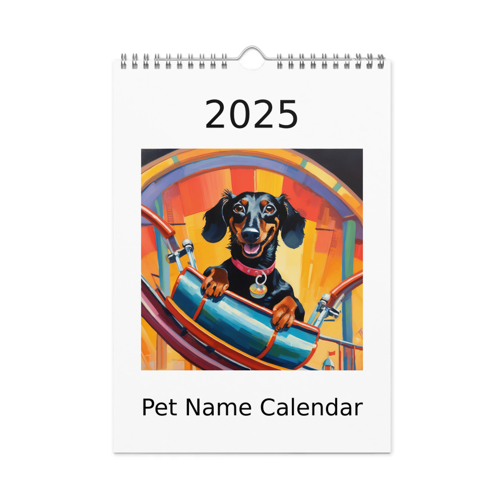 PugMug Custom Black Dachshund Wall Calendar (2026)