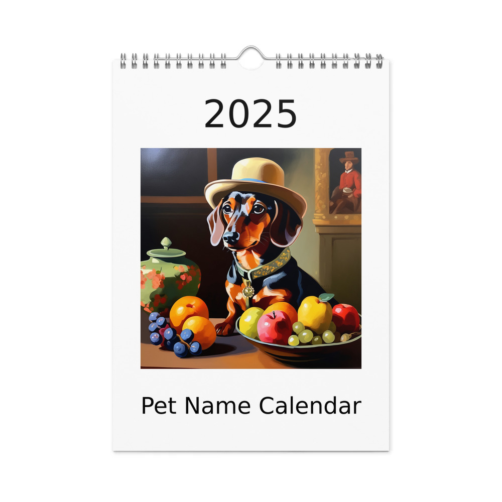 PugMug Custom Tan Dachshund Wall Calendar (2026)