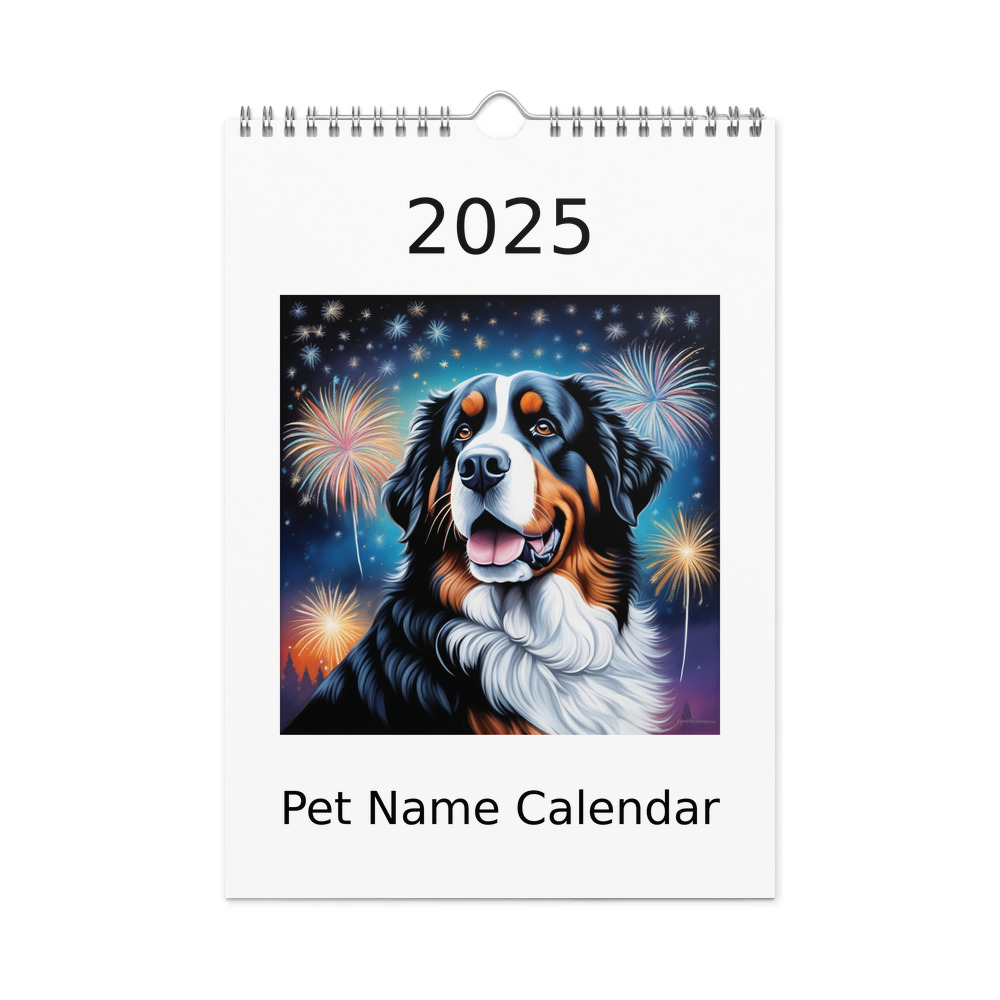 PugMug Custom Bernese Mountain Dog Wall Calendar (2026)