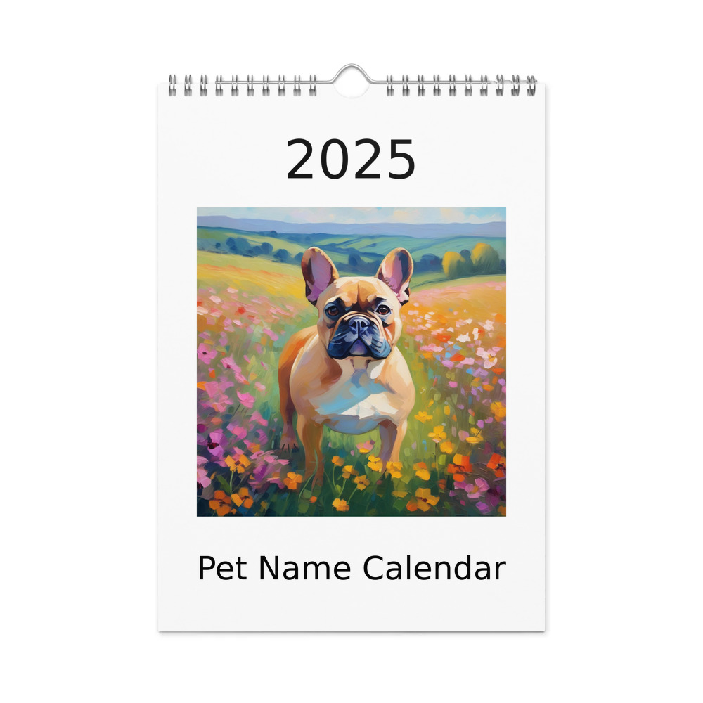 PugMug Custom Tan French Bulldog Wall Calendar (2026)