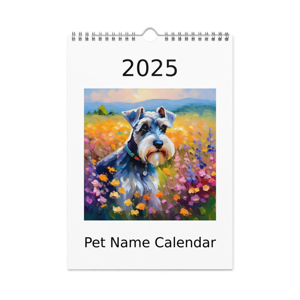 PugMug Custom Miniature Schnauzer Wall Calendar (2026)
