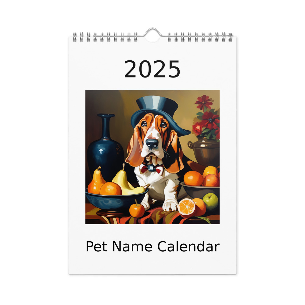 PugMug Custom Basset Hound Wall Calendar (2026)