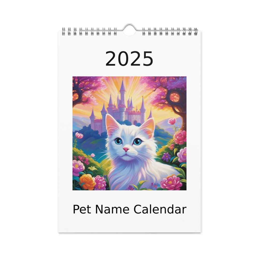 PugMug Custom White Companion Cat Wall Calendar (2026)