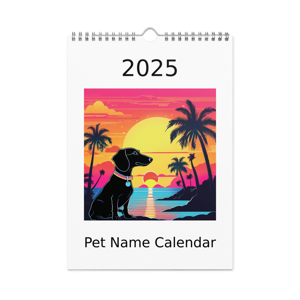 PugMug Custom Black Dachshund Wall Calendar (2026)