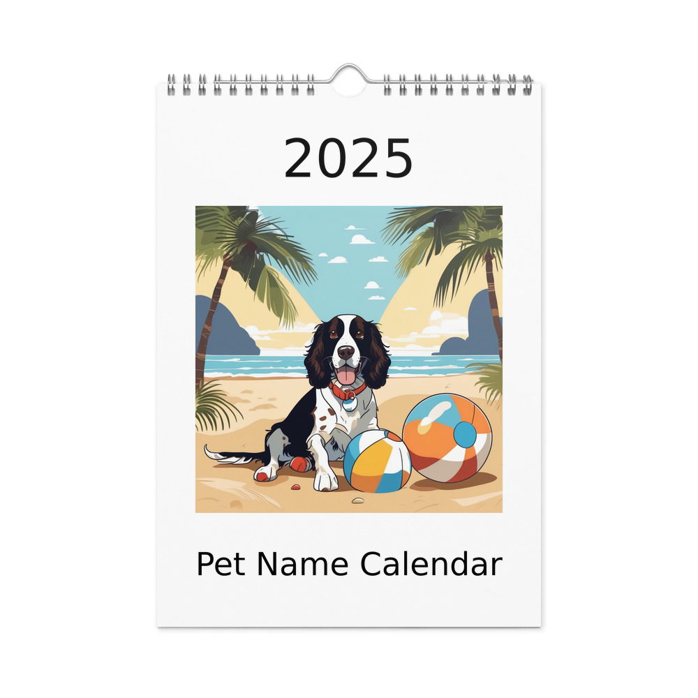 PugMug Custom English Springer Spaniel Wall Calendar (2026)