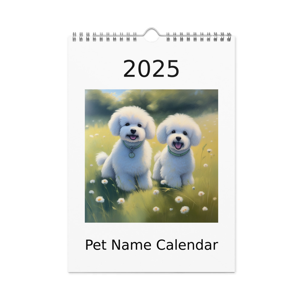 PugMug Custom Bichons Frise Wall Calendar (2026)