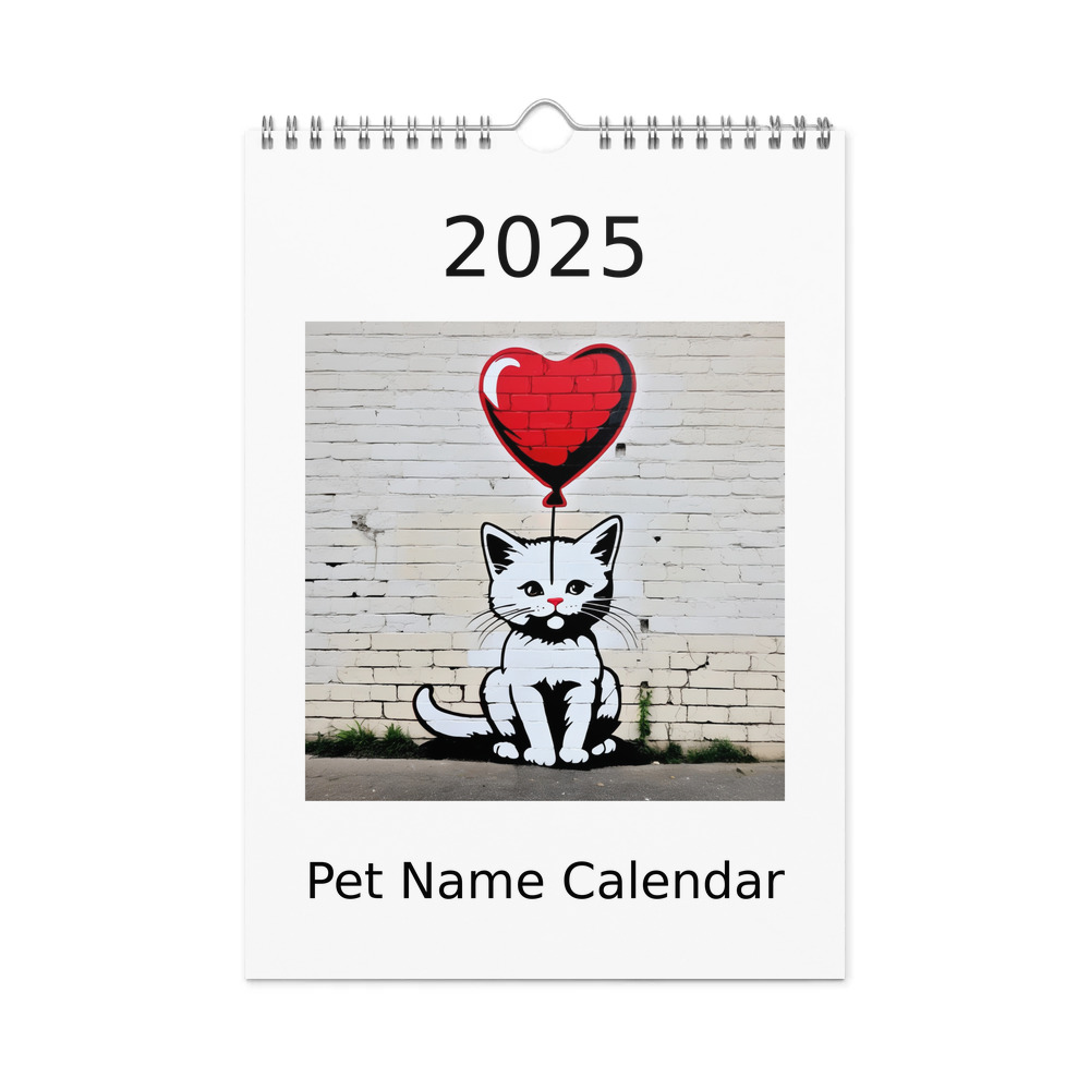 PugMug Custom White Companion Cat Wall Calendar (2026)