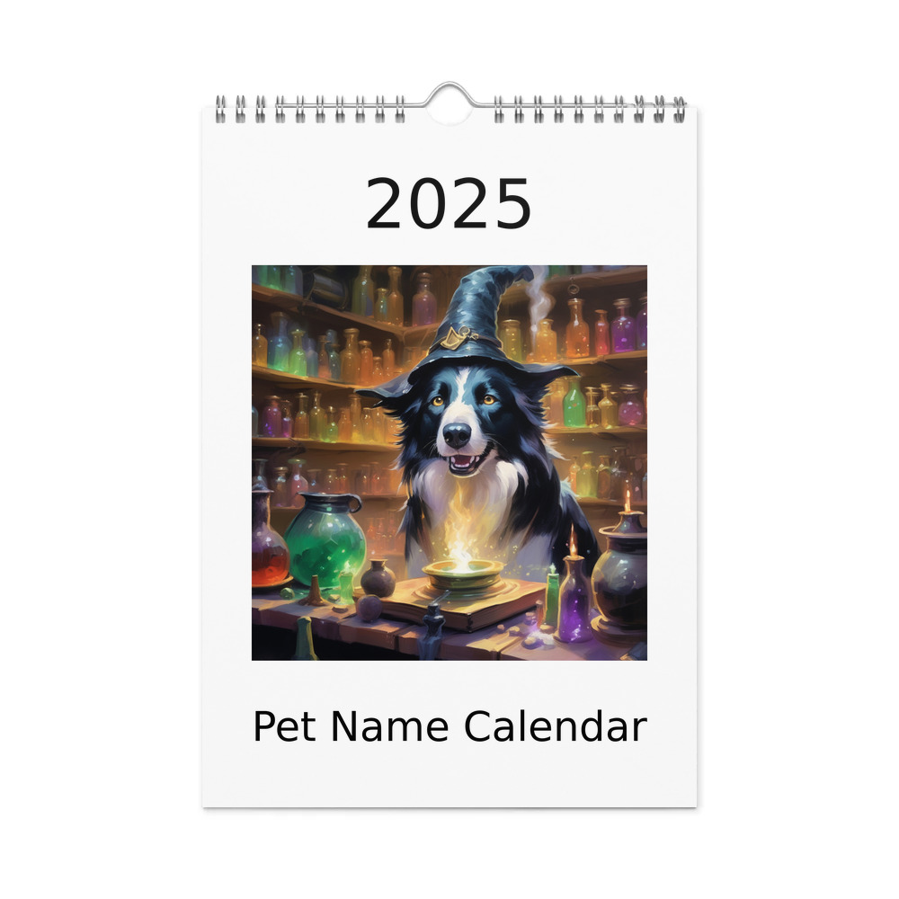 PugMug Custom Border Collie Wall Calendar (2026)