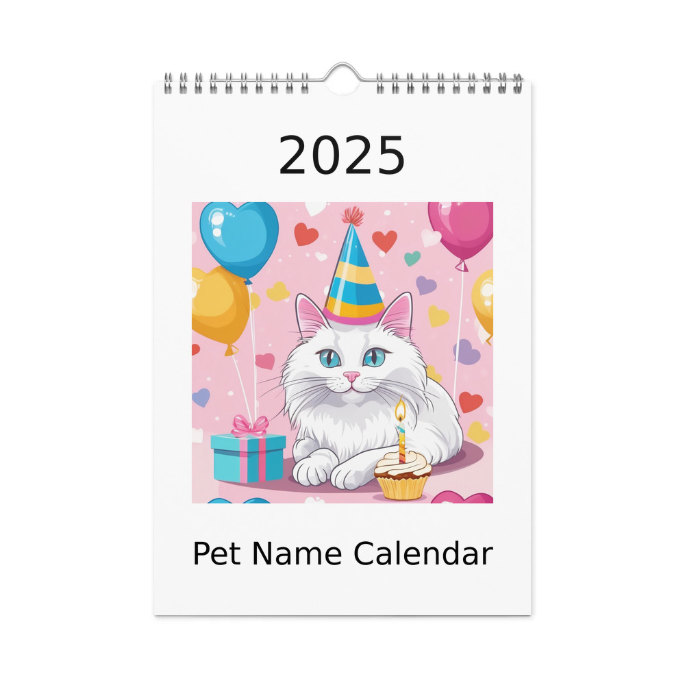 PugMug Custom White Ragdoll Cat Wall Calendar (2026)