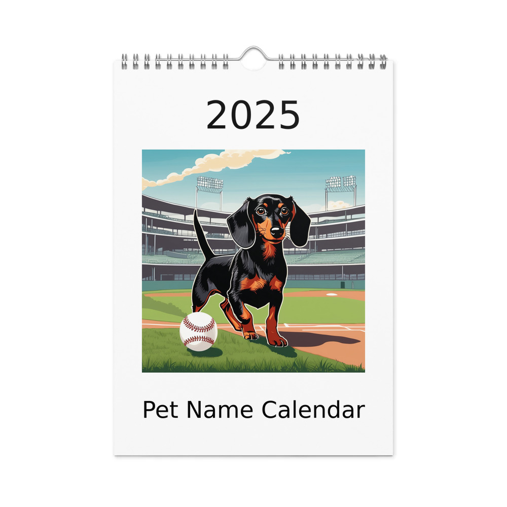 PugMug Custom Black Dachshund Wall Calendar (2026)