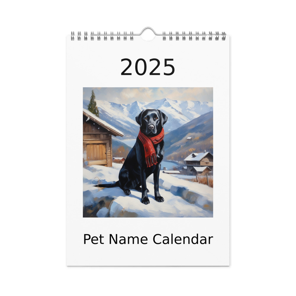 PugMug Custom Black Labrador Retriever Wall Calendar (2026)