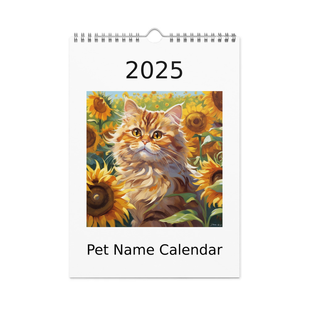 PugMug Custom Tabby Persian Cat Wall Calendar (2026)