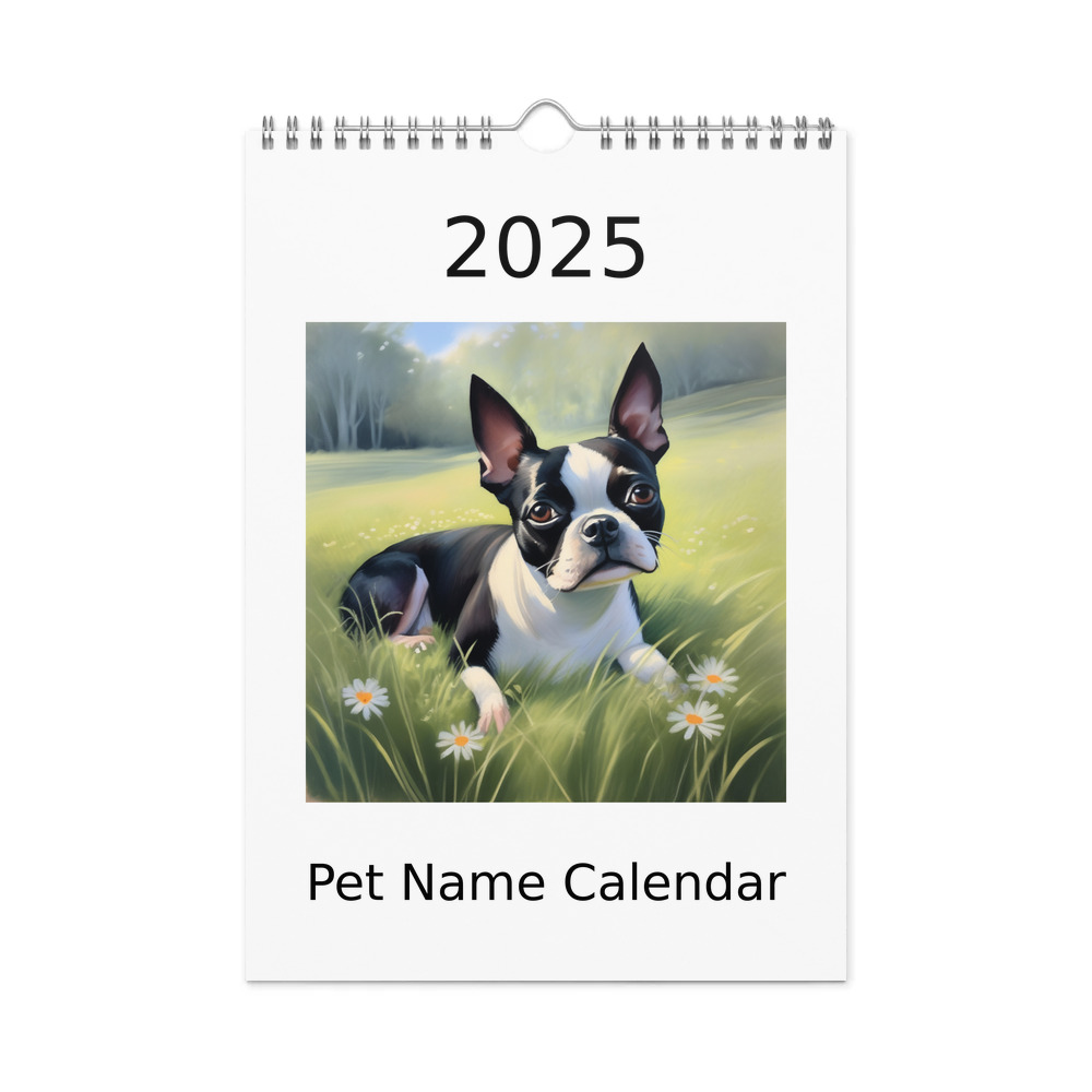 PugMug Custom Boston Terrier Wall Calendar (2026)