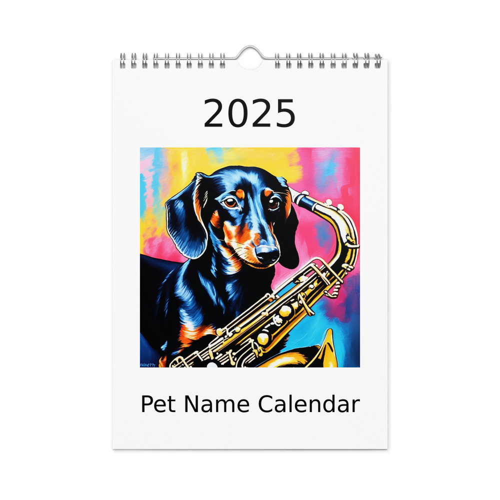 PugMug Custom Black Dachshund Wall Calendar (2026)