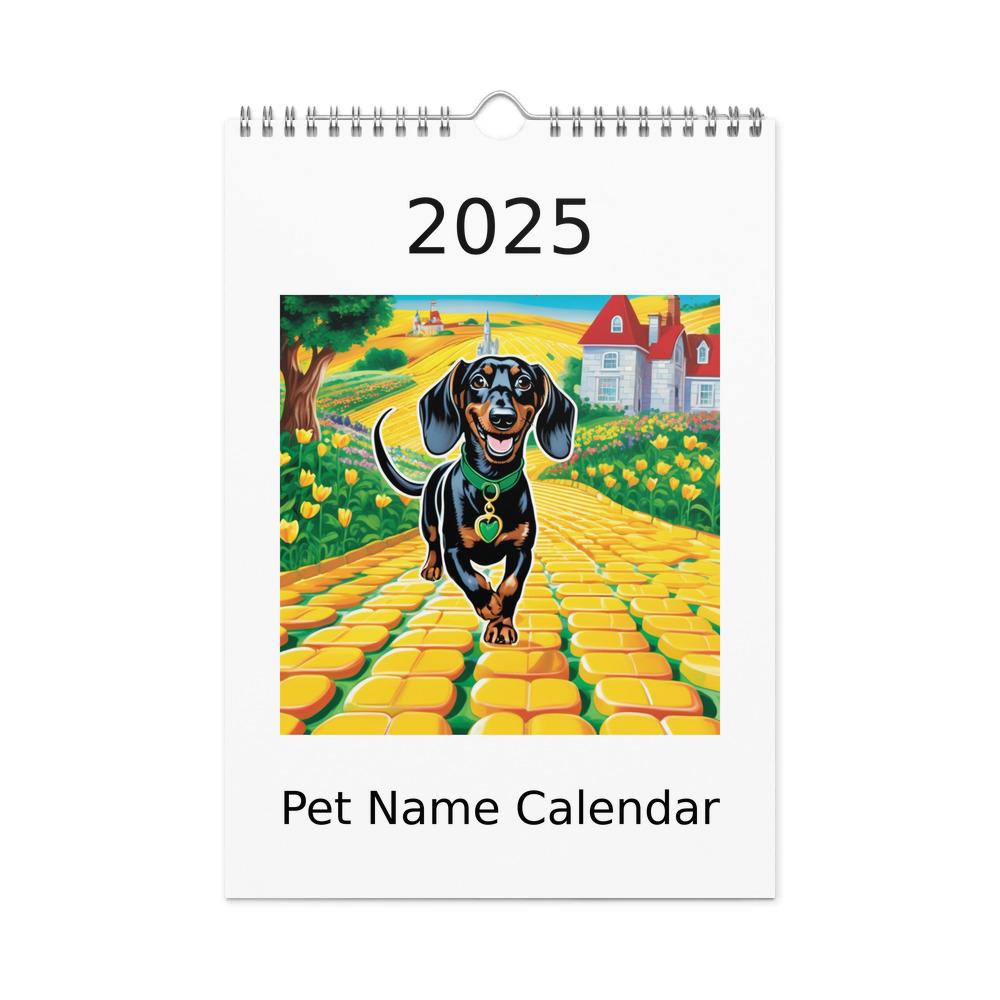 PugMug Custom Black Dachshund Wall Calendar (2026)