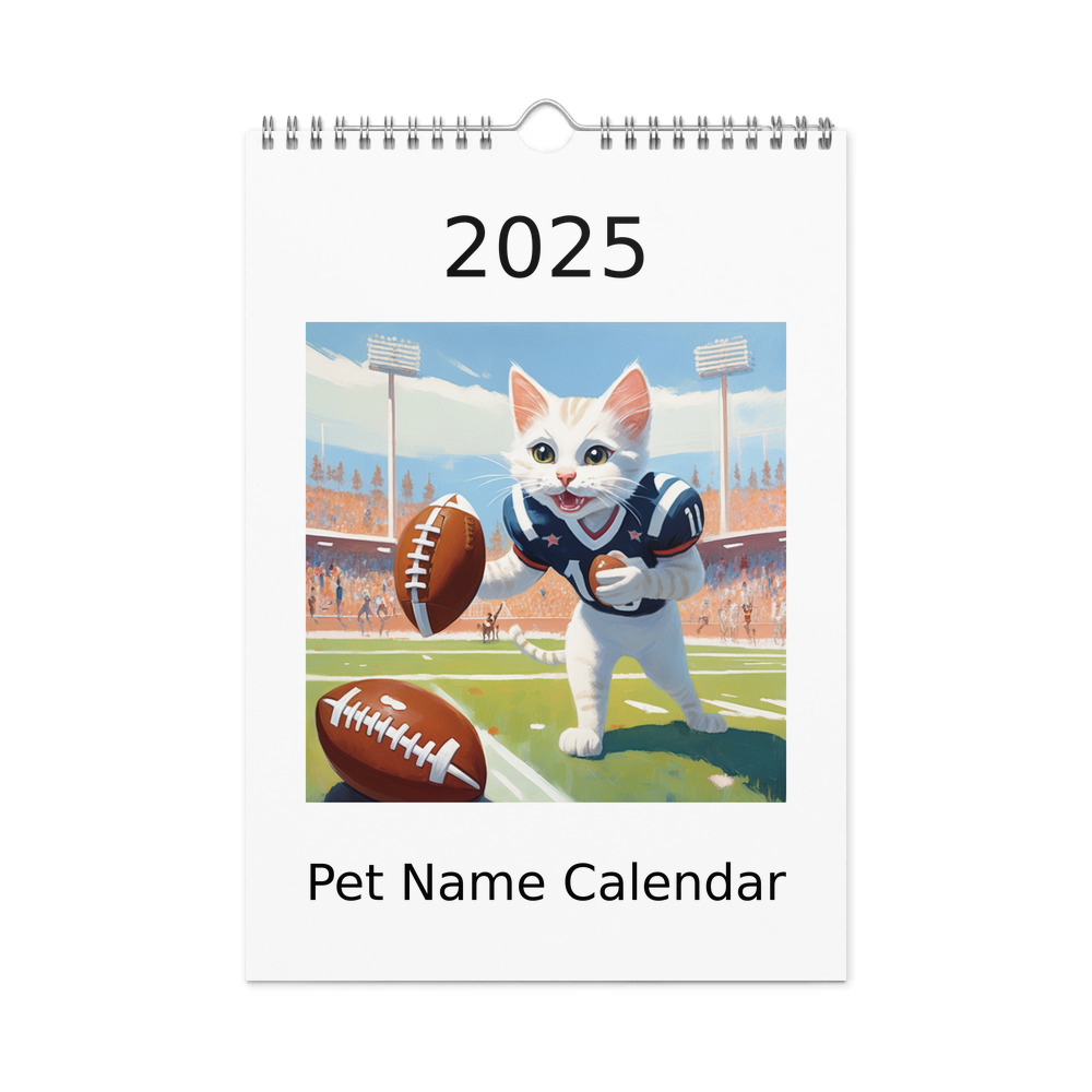 PugMug Custom White Companion Cat Wall Calendar (2026)