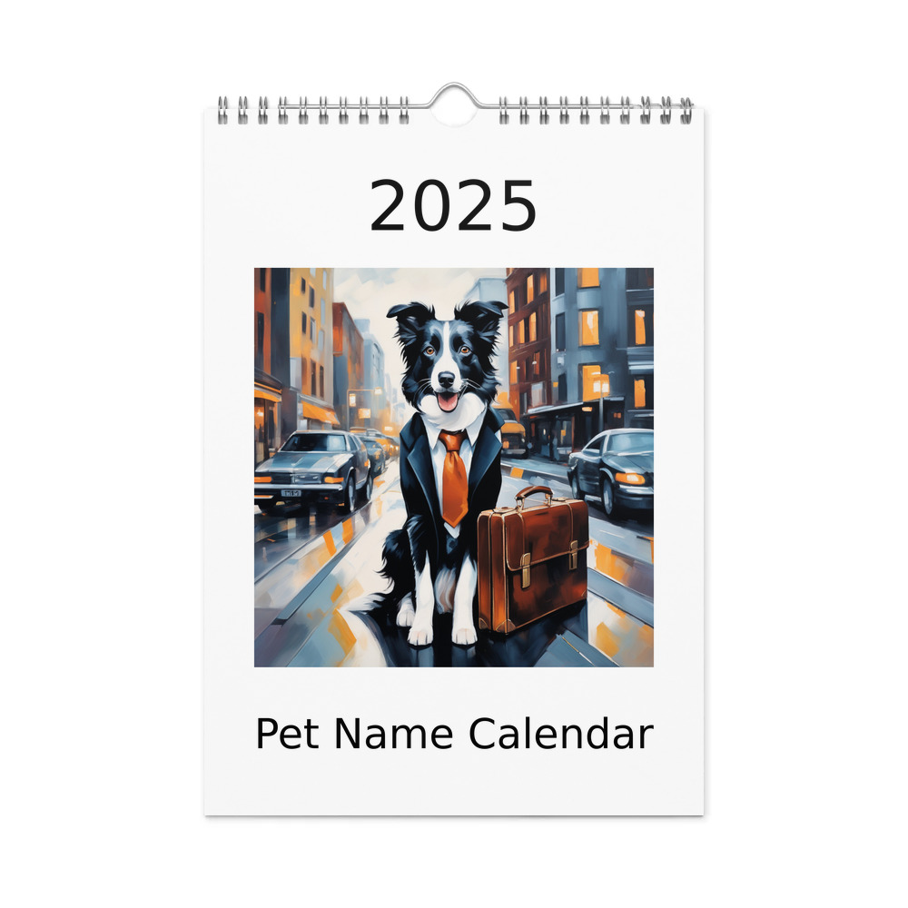 PugMug Custom Border Collie Wall Calendar (2026)