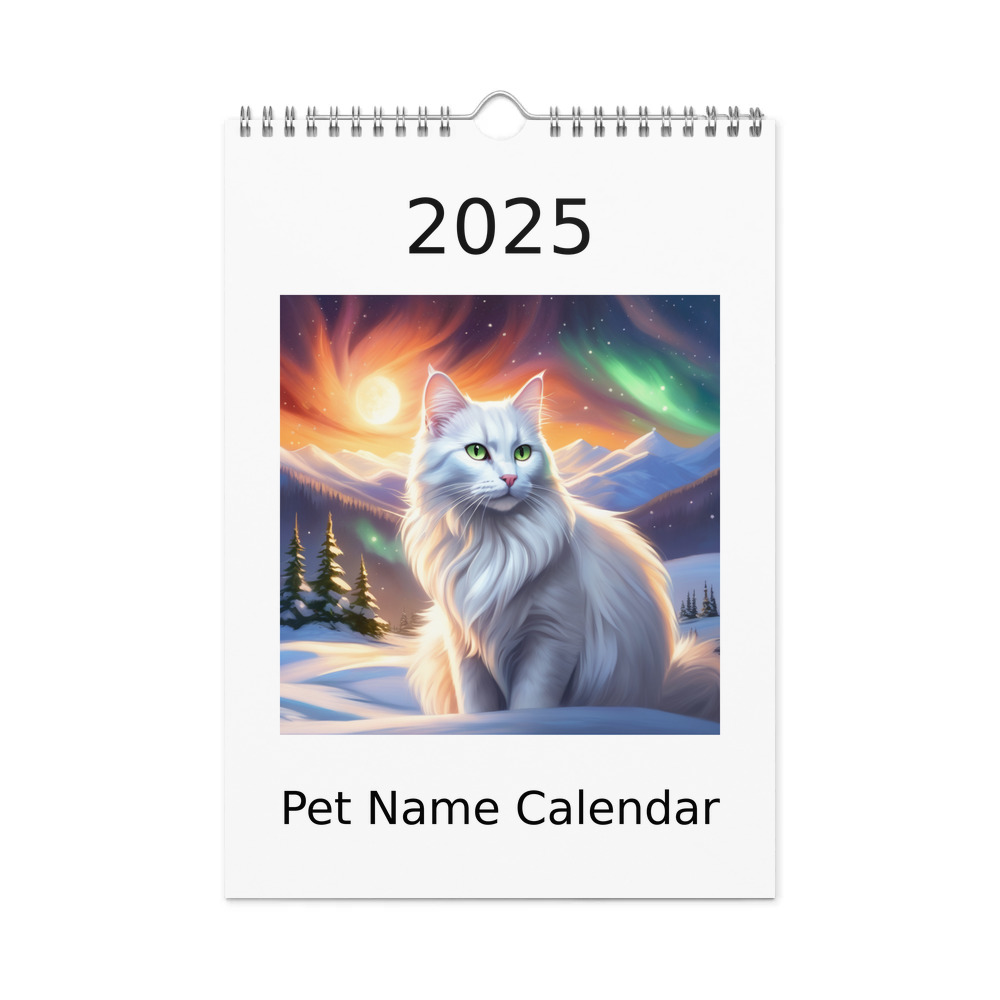 PugMug Custom White Companion Cat Wall Calendar (2026)
