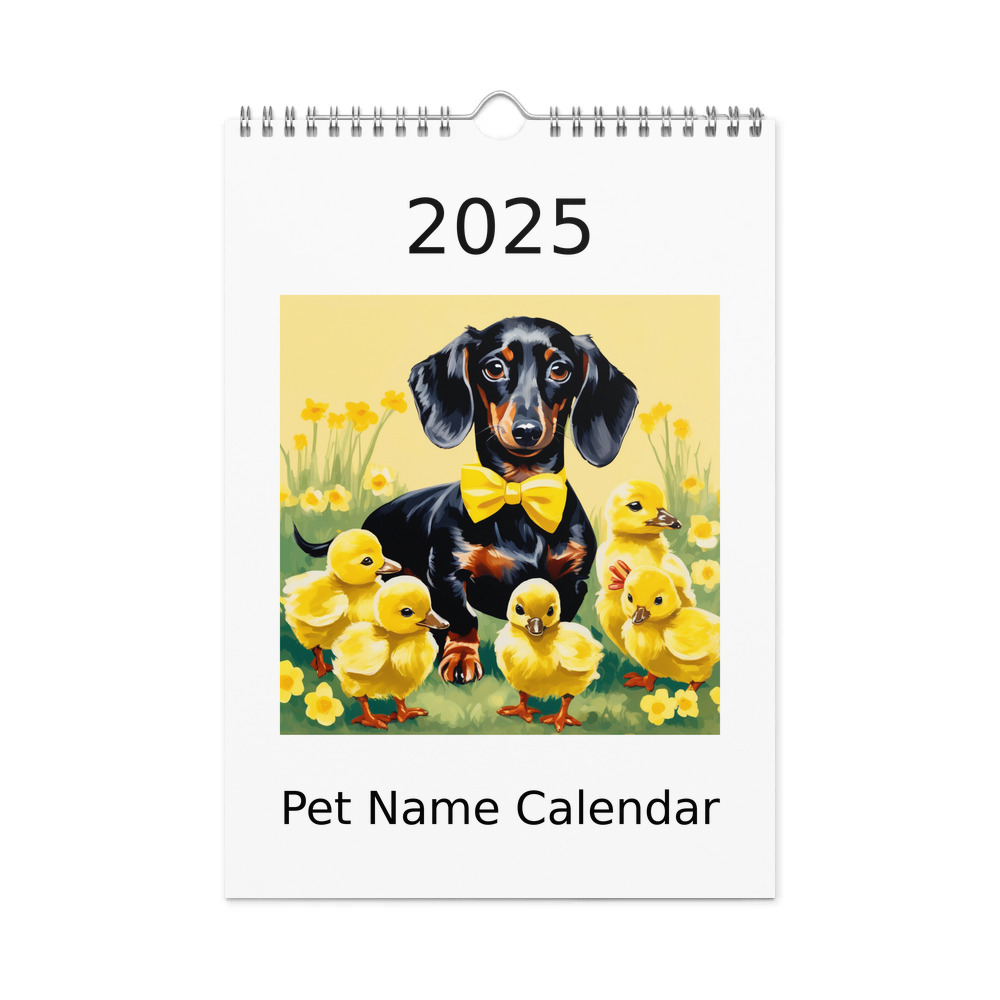 PugMug Custom Black Dachshund Wall Calendar (2026)