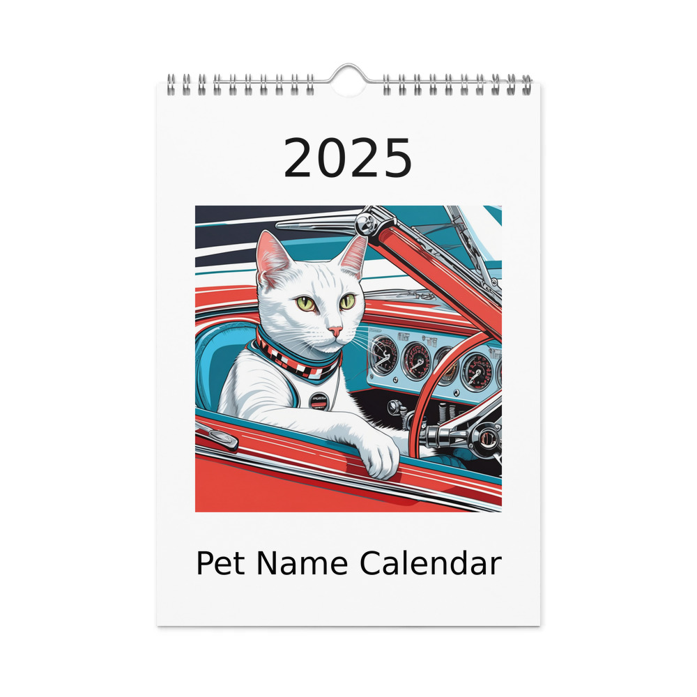 PugMug Custom White Companion Cat Wall Calendar (2026)