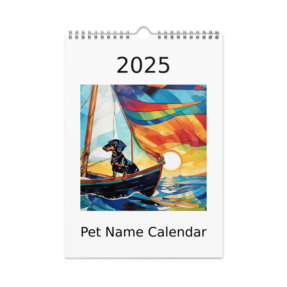 PugMug Custom Black Dachshund Wall Calendar (2026)