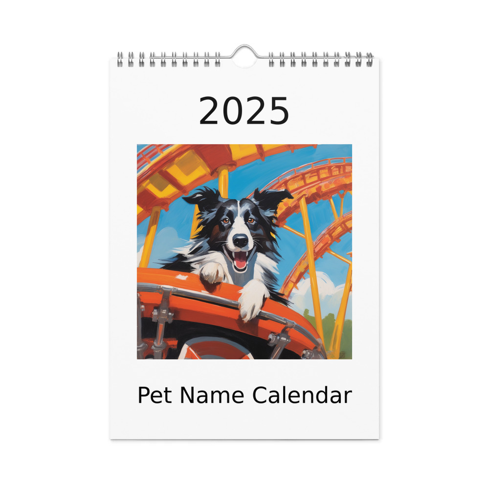 PugMug Custom Border Collie Wall Calendar (2026)