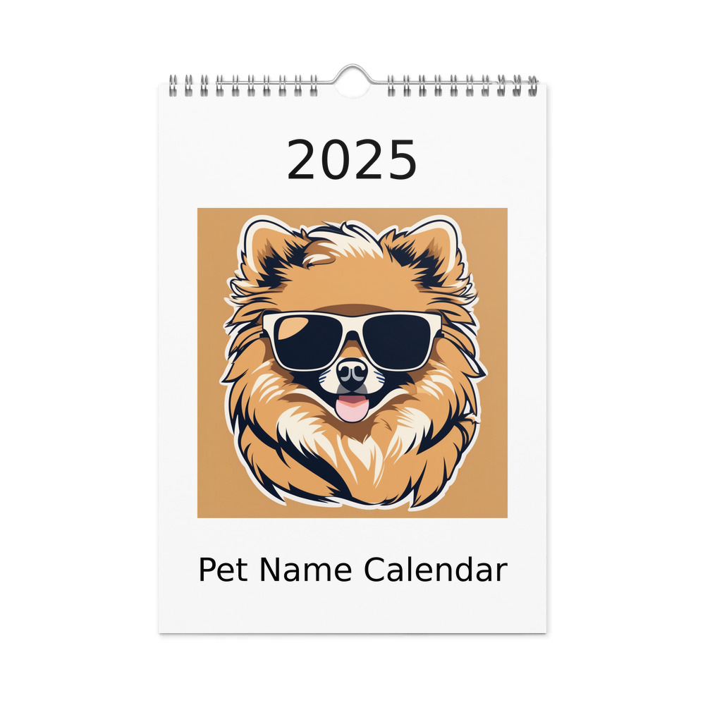 PugMug Custom Tan Pomeranian Wall Calendar (2026)