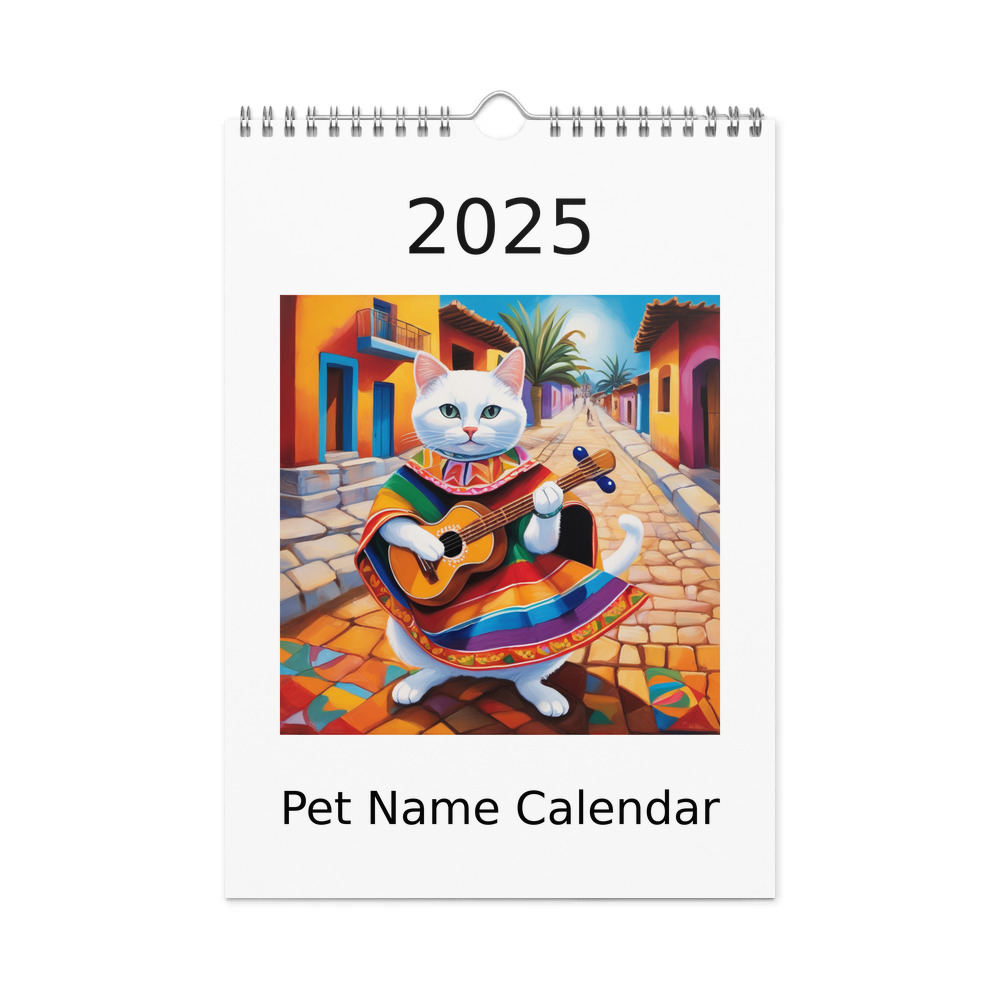 PugMug Custom White Companion Cat Wall Calendar (2026)