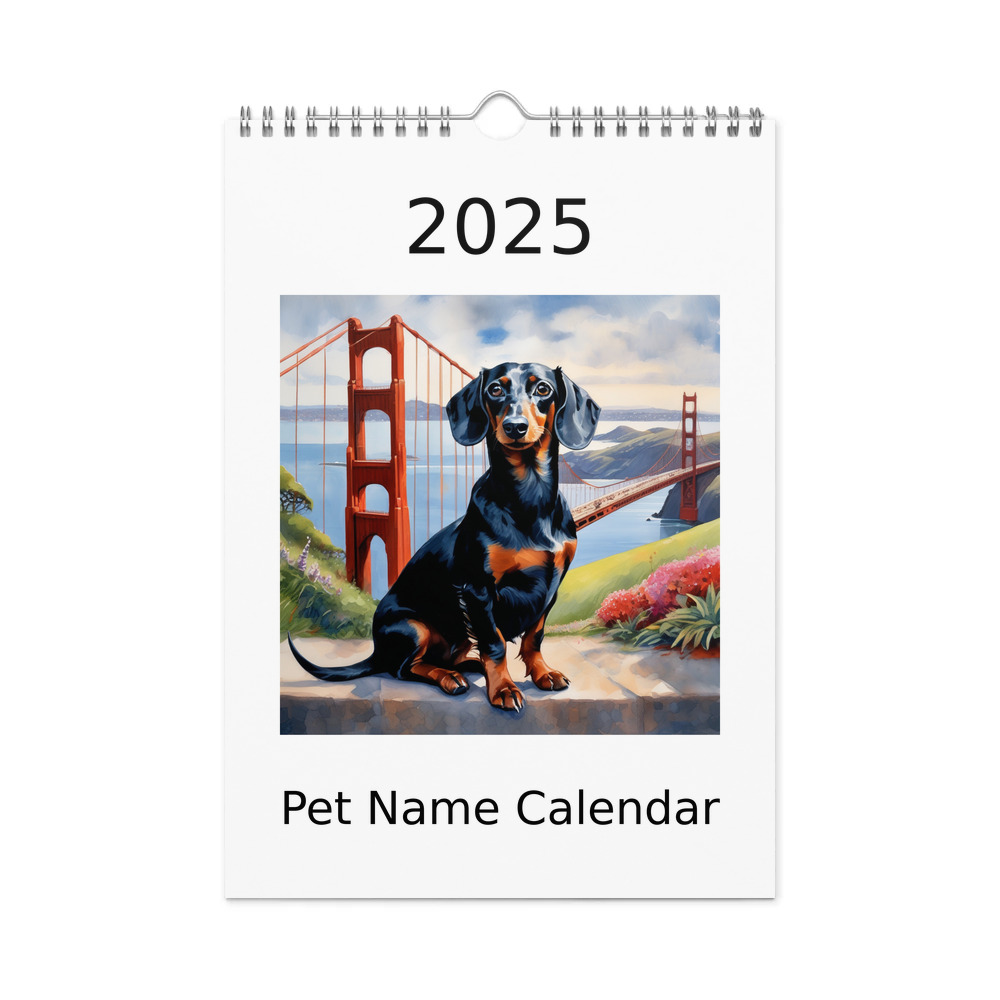 PugMug Custom Black Dachshund Wall Calendar (2026)