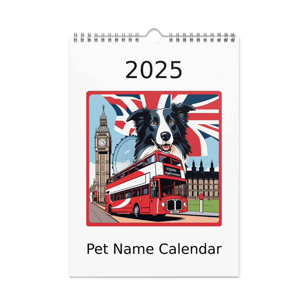 PugMug Custom Border Collie Wall Calendar (2026)