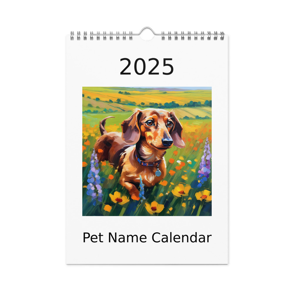 PugMug Custom Tan Dachshund Wall Calendar (2026)