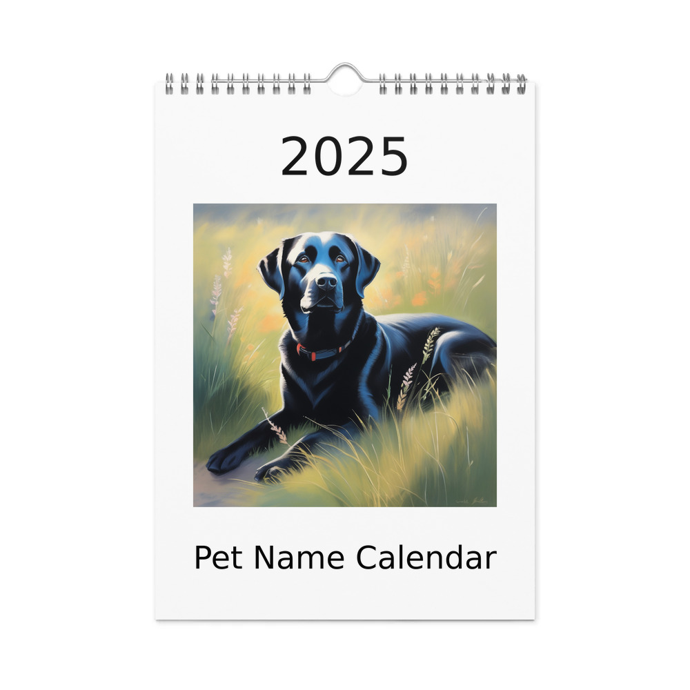 PugMug Custom Black Labrador Retriever Wall Calendar (2026)