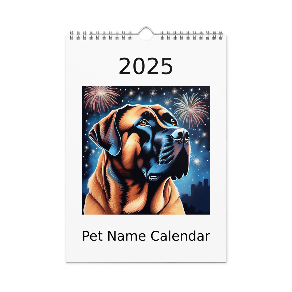 PugMug Custom Mastiff Wall Calendar (2026)