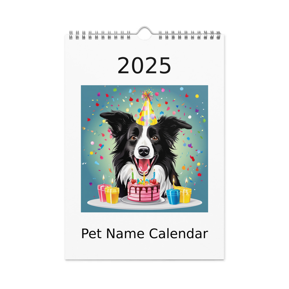PugMug Custom Border Collie Wall Calendar (2026)
