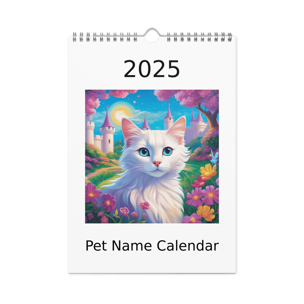 PugMug Custom White Companion Cat Wall Calendar (2026)