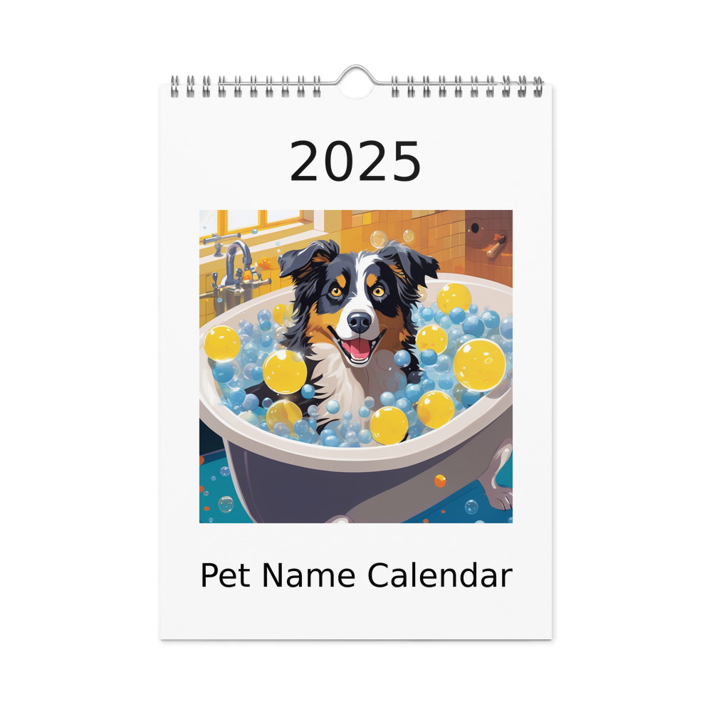 PugMug Custom Australian Shepherd Dog Wall Calendar (2026)