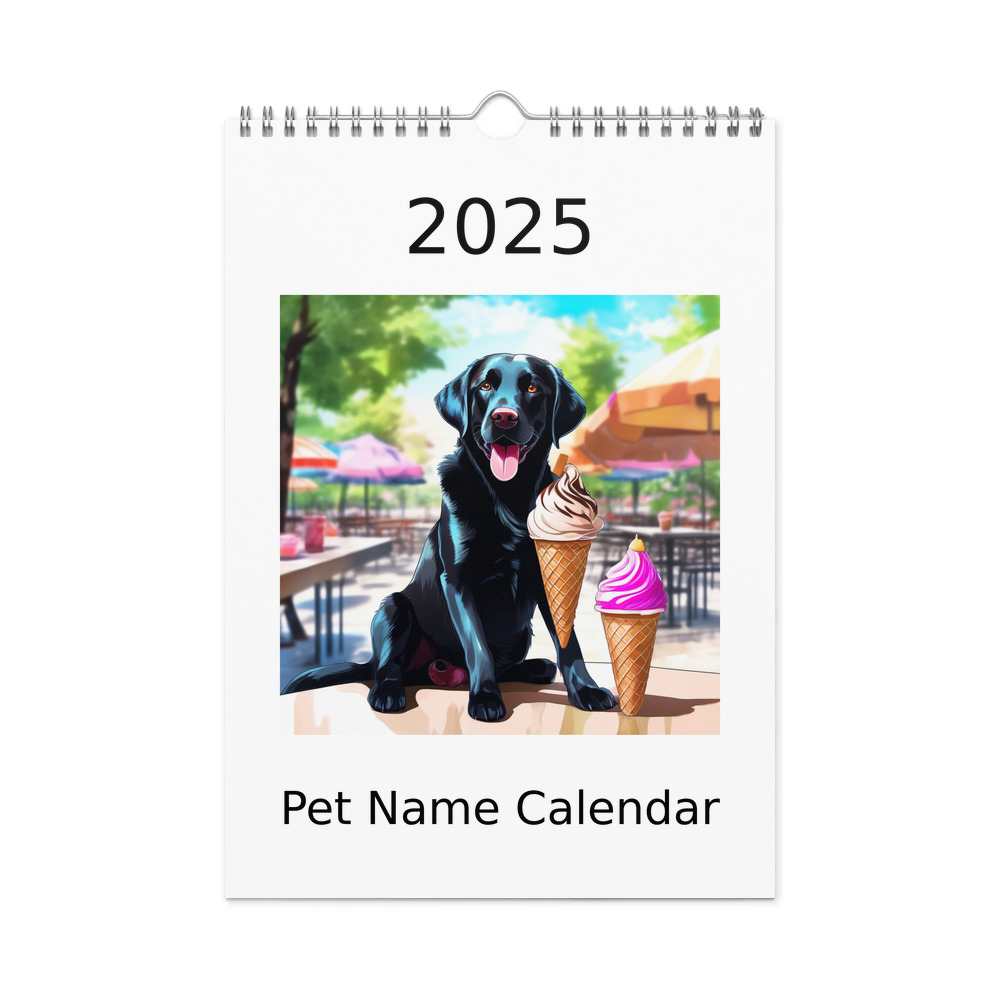 PugMug Custom Black Labrador Retriever Wall Calendar (2026)