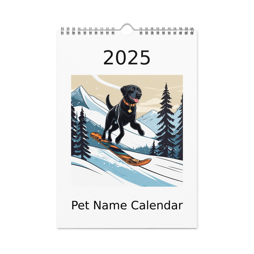 PugMug Custom Black Labrador Retriever Wall Calendar (2026)