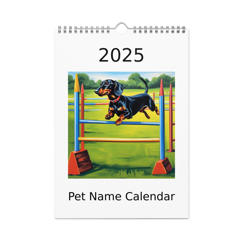 PugMug Custom Black Dachshund Wall Calendar (2026)