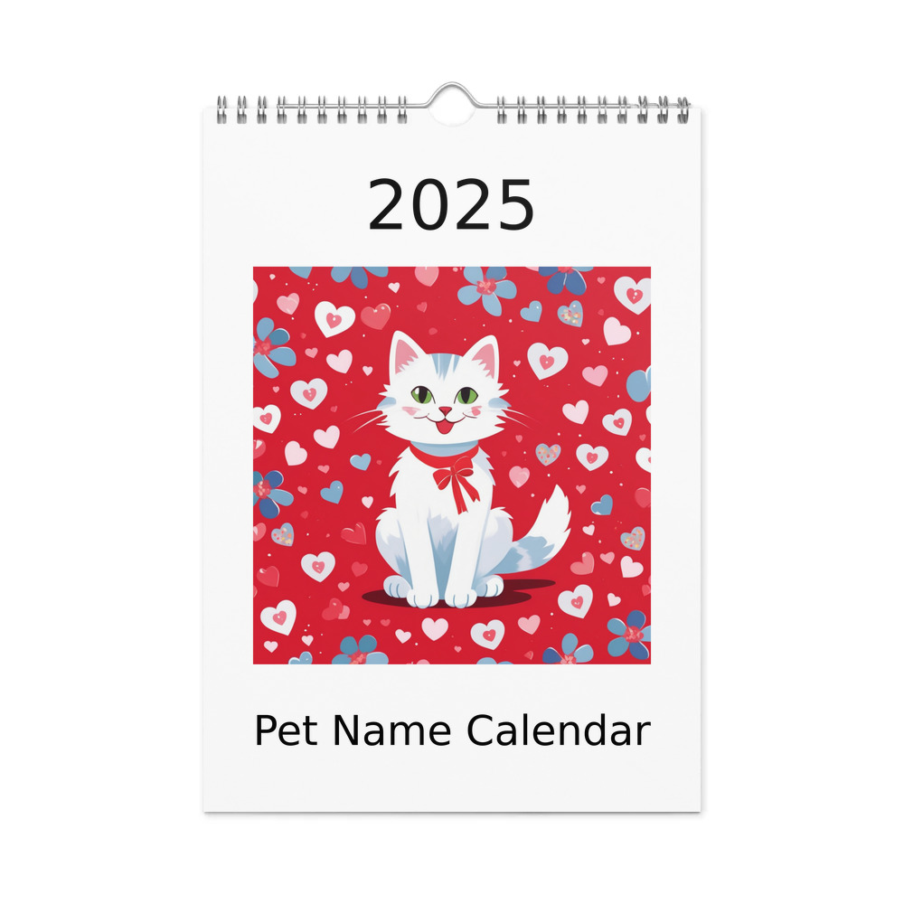 PugMug Custom White Companion Cat Wall Calendar (2026)