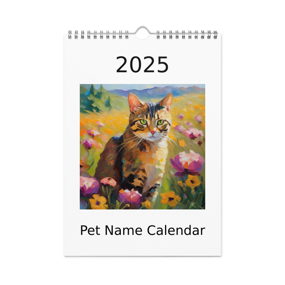 PugMug Custom Tabby Exotic Cat Wall Calendar (2026)