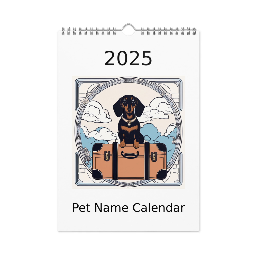 PugMug Custom Black Dachshund Wall Calendar (2026)